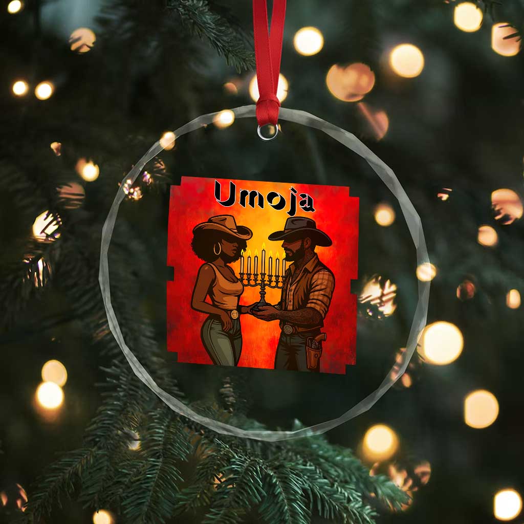 Kwanzaa Umoja Togetherness Crystal Glass Ornament Cowboy Cowgirl African Heritage Gift - Wonder Print Shop