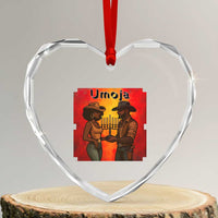Kwanzaa Umoja Togetherness Heart Crystal Glass Ornament Cowboy Cowgirl African Heritage Gift - Wonder Print Shop