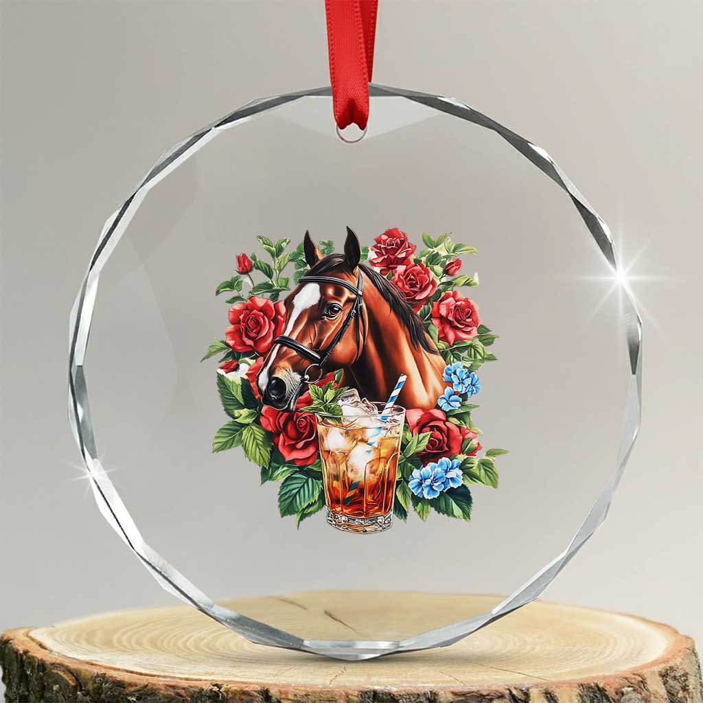 Ky Derby Day Party Crystal Glass Ornament Mint Juleps and Roses Horse Racing - Wonder Print Shop