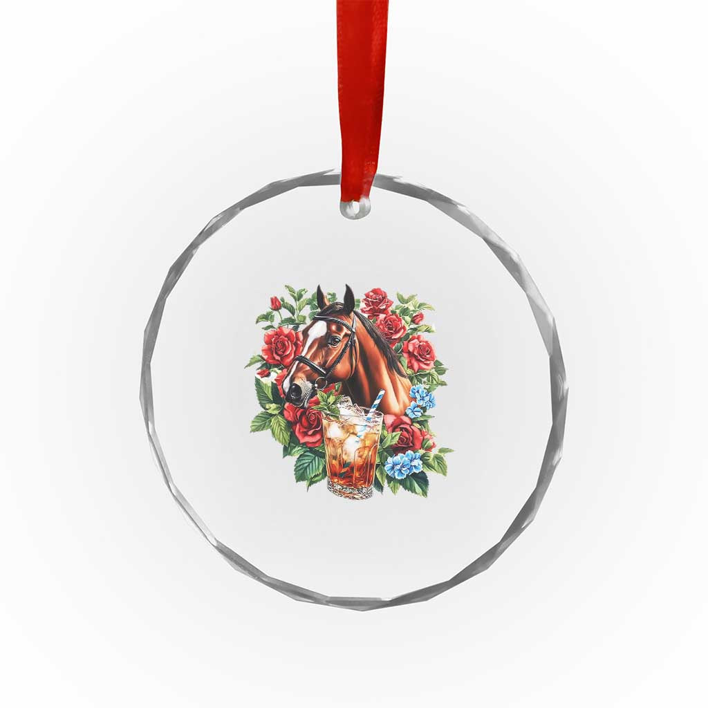 Ky Derby Day Party Crystal Glass Ornament Mint Juleps and Roses Horse Racing TS02