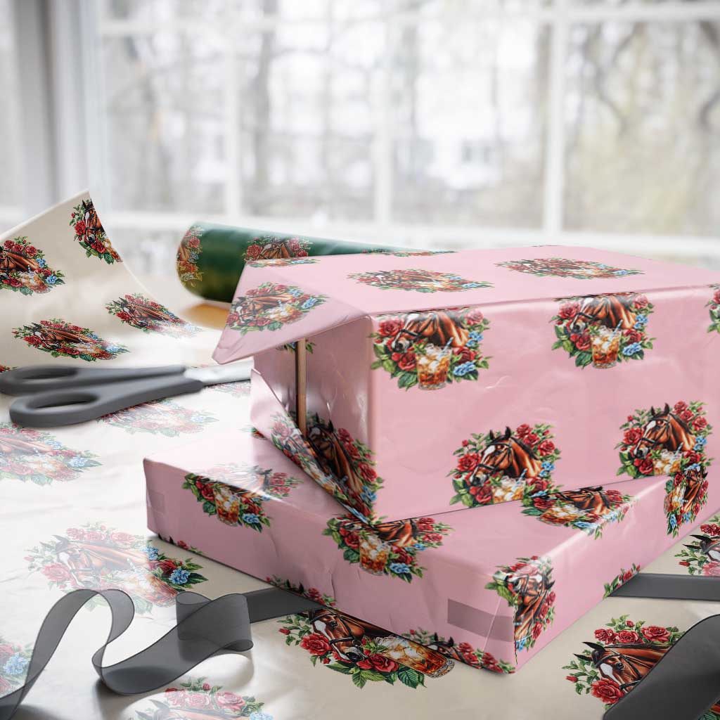 Ky Derby Day Party Wrapping Paper Roll Mint Juleps and Roses Horse Racing - Wonder Print Shop