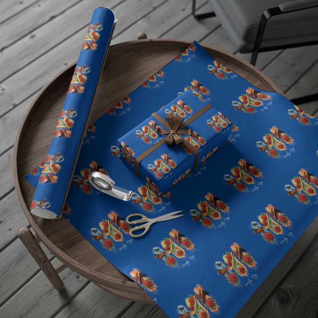 Ky Derby Day Wrapping Paper Roll Horse Racing Nice Hat Mint Julep and Roses - Wonder Print Shop