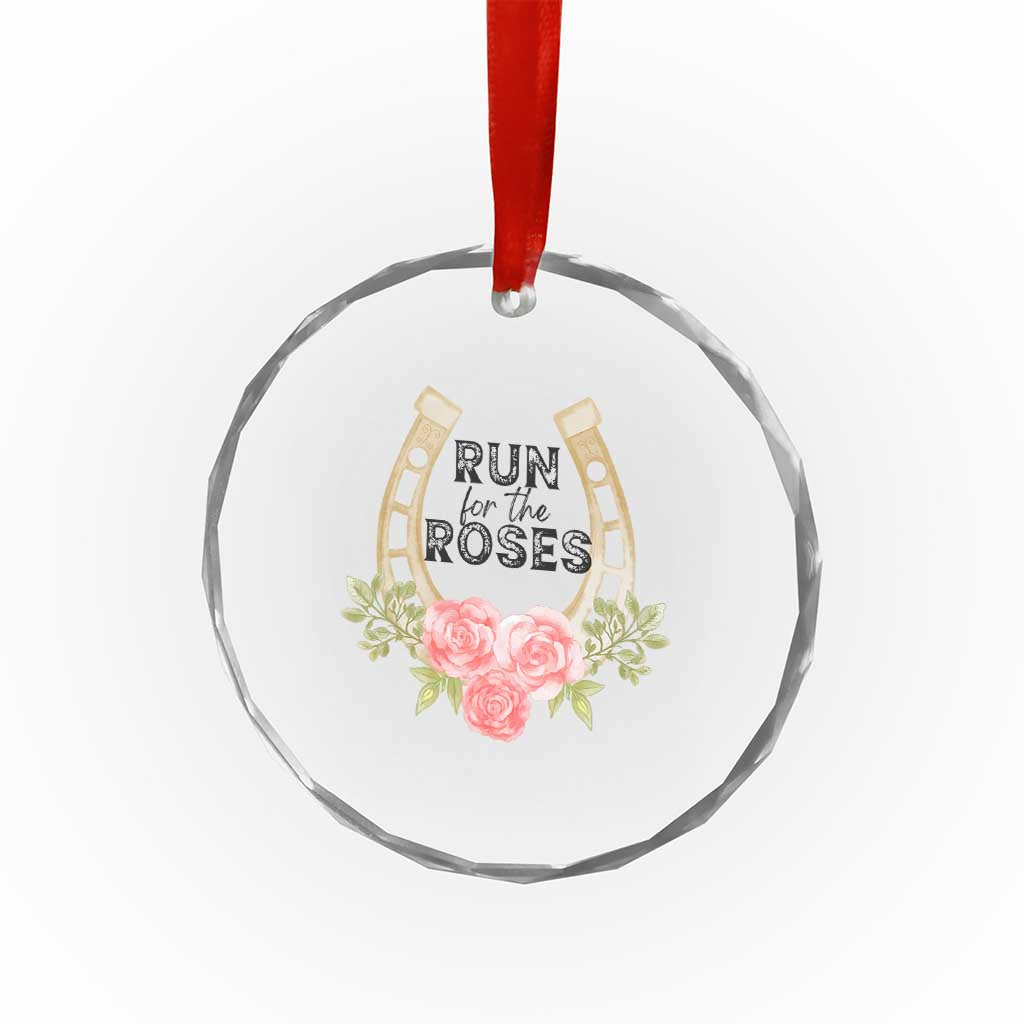 Ky Derby Horse Racing Crystal Glass Ornament Horses and Roses TS02