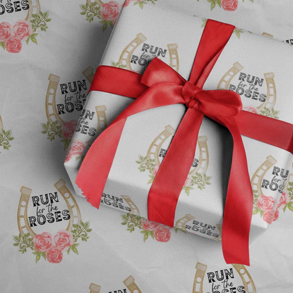 Ky Derby Horse Racing Wrapping Paper Roll Horses and Roses - Wonder Print Shop
