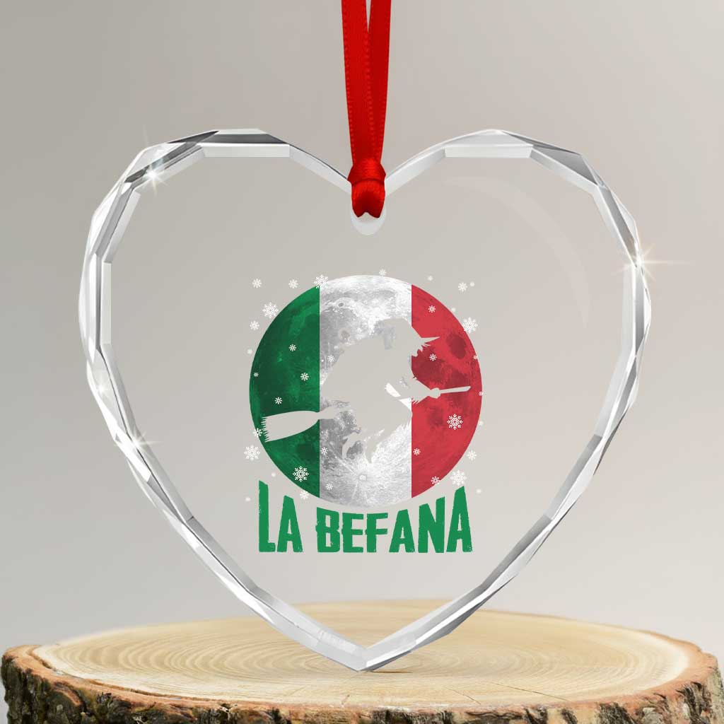 La Befana Italian Christmas Heart Crystal Glass Ornament Xmas Witch Folklore Italy Holiday - Wonder Print Shop