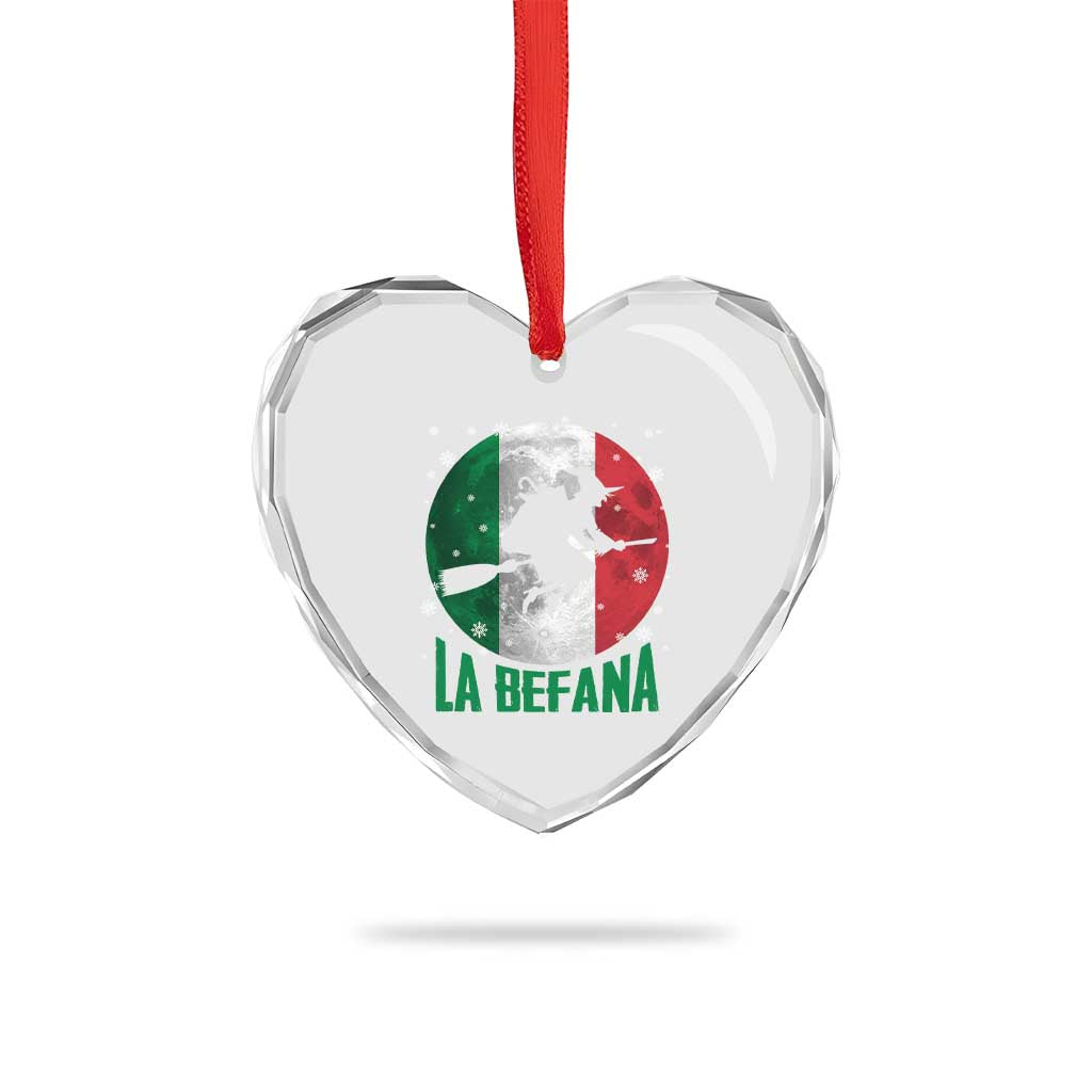La Befana Italian Christmas Heart Crystal Glass Ornament Xmas Witch Folklore Italy Holiday - Wonder Print Shop
