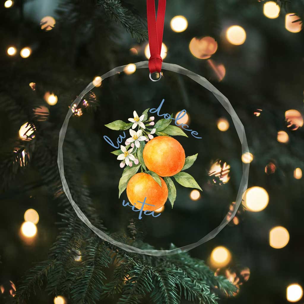 La Dolce Vita Oranges Crystal Glass Ornament Romantic Italian Citrus Blossom Mediterranean Charm TS02