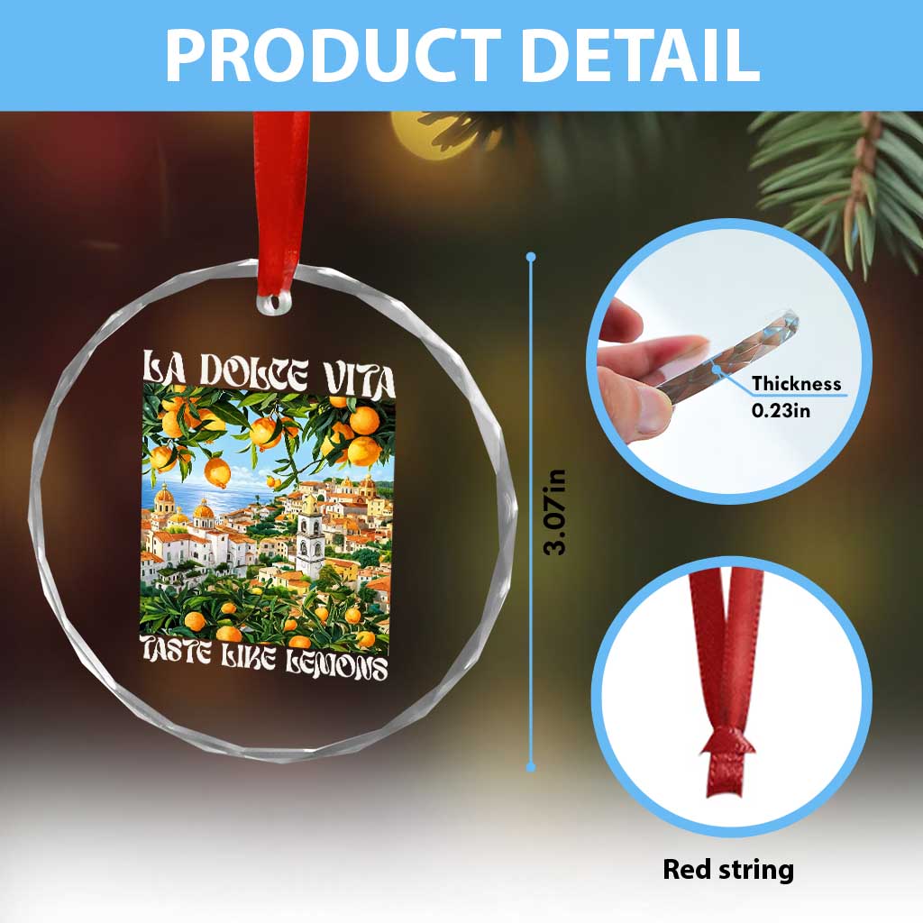 La Dolce Vita Taste Like Lemons Crystal Glass Ornament Retro Italian Village Citrus Summer Wanderlusters TS02