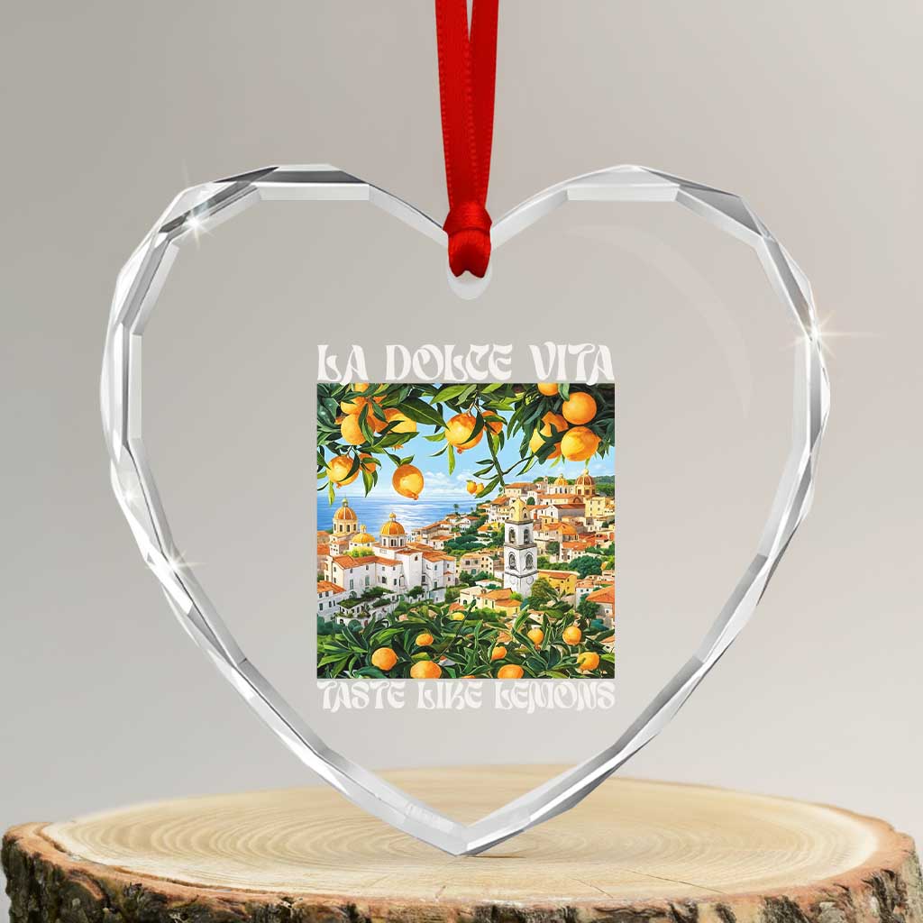 La Dolce Vita Taste Like Lemons Heart Crystal Glass Ornament Retro Italian Village Citrus Summer Wanderlusters - Wonder Print Shop