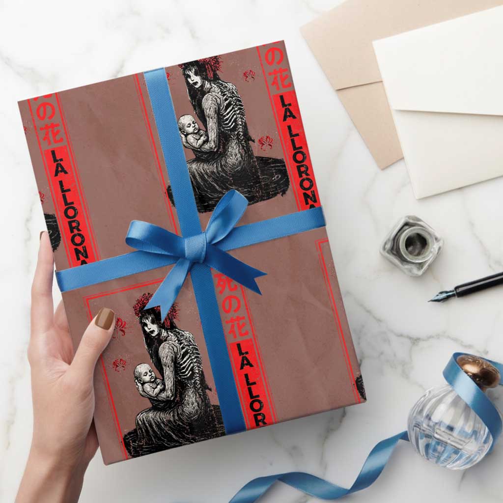 La Llorona Wrapping Paper Roll Folklore Japanese Spider Lily Soft Grunge Anime Aesthetic Flower - Wonder Print Shop