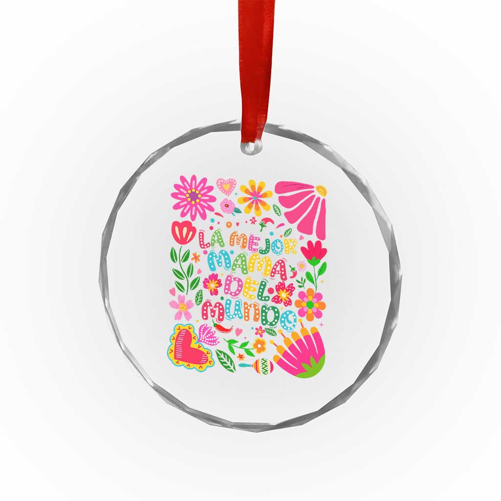 La Mejor Mama Del Mundo Crystal Glass Ornament Dia de las Madres Regalo Gift
