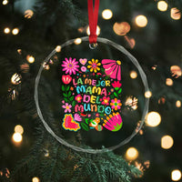La Mejor Mama Del Mundo Crystal Glass Ornament Dia de las Madres Regalo Gift