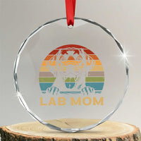 Lab Mom Crystal Glass Ornament Retro Sunset Dog Mom Gift - Wonder Print Shop