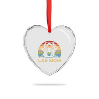Lab Mom Heart Crystal Glass Ornament Retro Sunset Dog Mom Gift - Wonder Print Shop