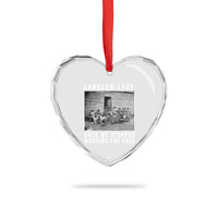 Labeled Lazy Once We Stopped Working For Free Heart Crystal Glass Ornament