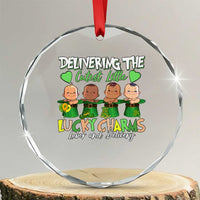 Labor and Delivery Nurse St Patrick's Day Crystal Glass Ornament Delivering The Cutest Little Lucky Charms TS02