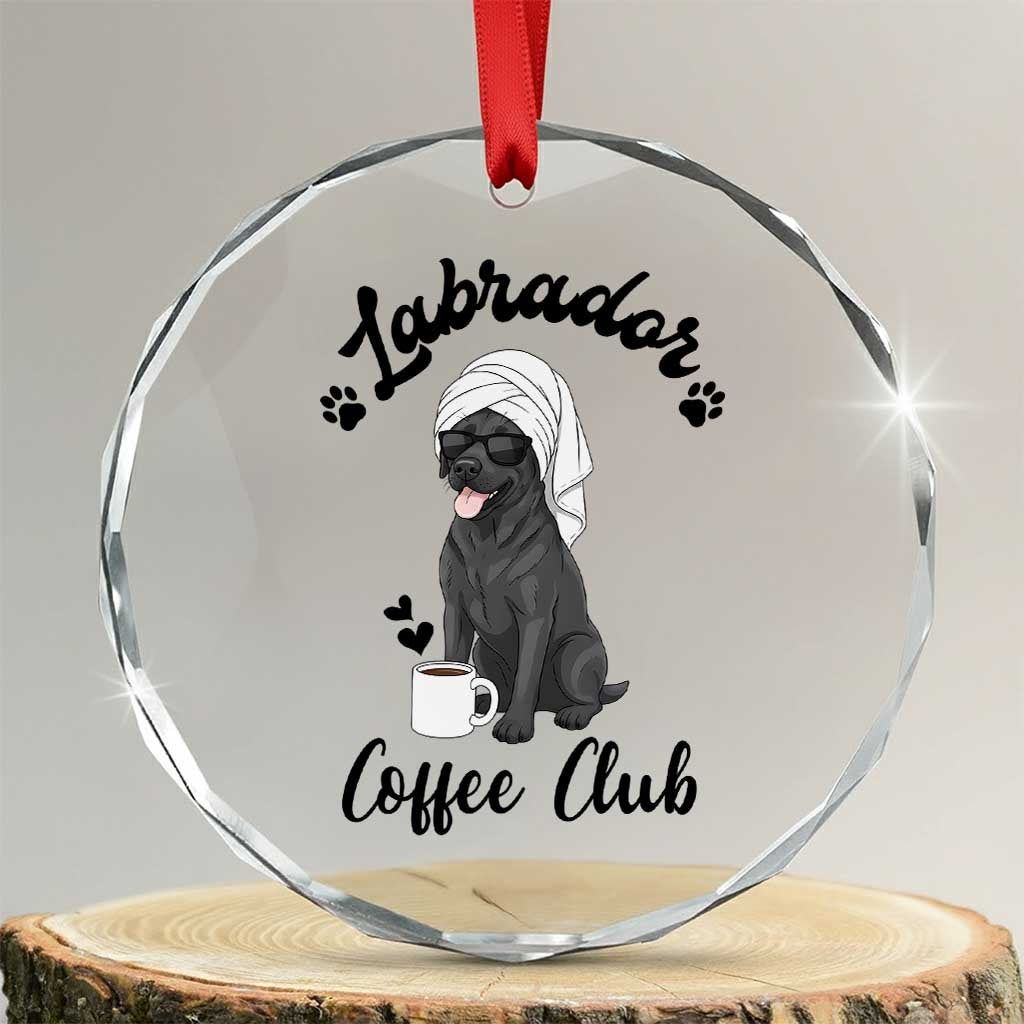 Labrador Coffee Club Crystal Glass Ornament Funny Dog Lover Gift - Wonder Print Shop