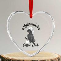 Labrador Coffee Club Heart Crystal Glass Ornament Funny Dog Lover Gift - Wonder Print Shop