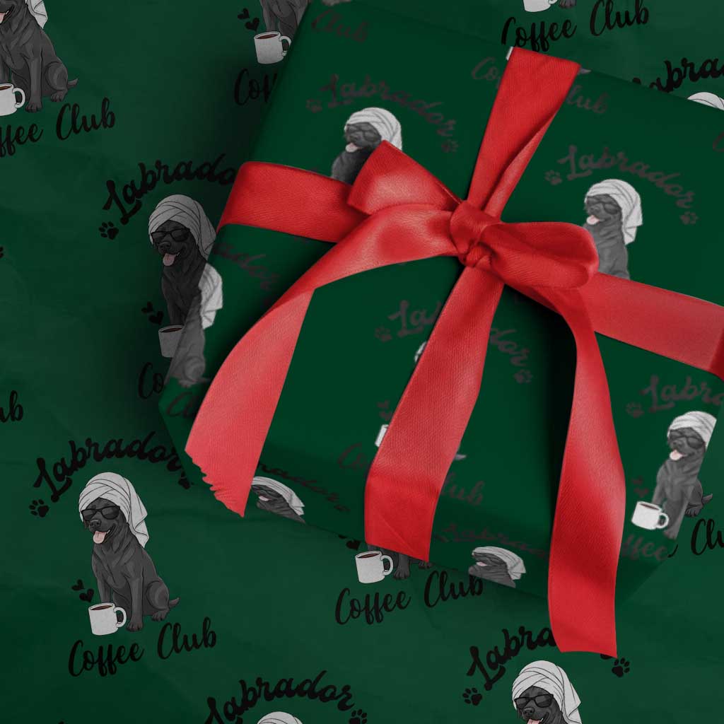 Labrador Coffee Club Wrapping Paper Roll Funny Dog Lover Gift - Wonder Print Shop