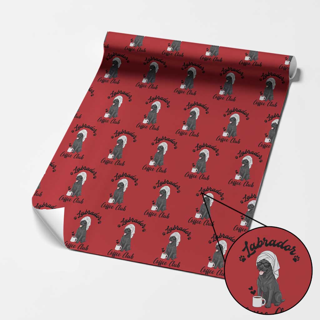 Labrador Coffee Club Wrapping Paper Roll Funny Dog Lover Gift - Wonder Print Shop