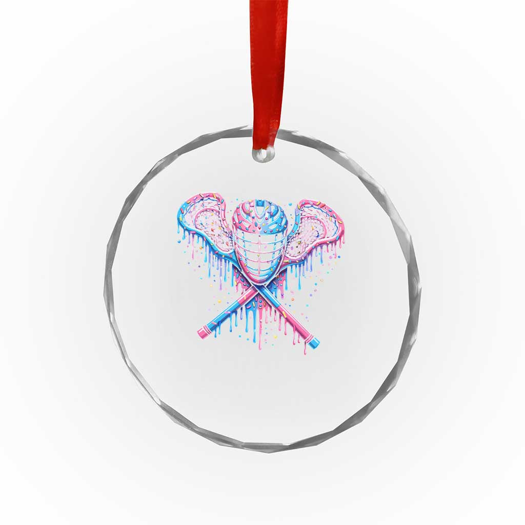Lacrosse Drip Ice Cream Lax Helmet Sticks Sport Player Crystal Glass Ornament
