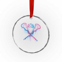 Lacrosse Drip Ice Cream Lax Helmet Sticks Sport Player Crystal Glass Ornament