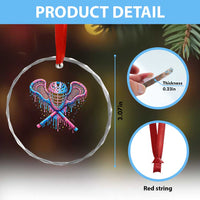 Lacrosse Drip Ice Cream Lax Helmet Sticks Sport Player Crystal Glass Ornament