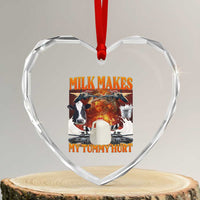 Lactose Intolerant Meme Heart Crystal Glass Ornament Milk Makes My Tummy Hurt Vintage Bootleg Graphic