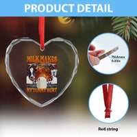 Lactose Intolerant Meme Heart Crystal Glass Ornament Milk Makes My Tummy Hurt Vintage Bootleg Graphic