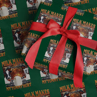 Lactose Intolerant Meme Wrapping Paper Roll Milk Makes My Tummy Hurt Vintage Bootleg Graphic