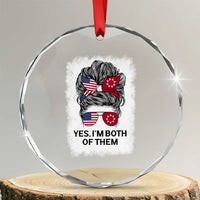 Lakota And American Pride Crystal Glass Ornament Im Both Of Them Oglala Native Heritage