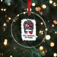 Lakota And American Pride Crystal Glass Ornament Im Both Of Them Oglala Native Heritage