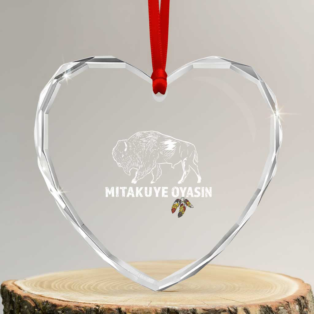 Lakota Tribe Teton Sioux Nation Native American Pride Heart Crystal Glass Ornament