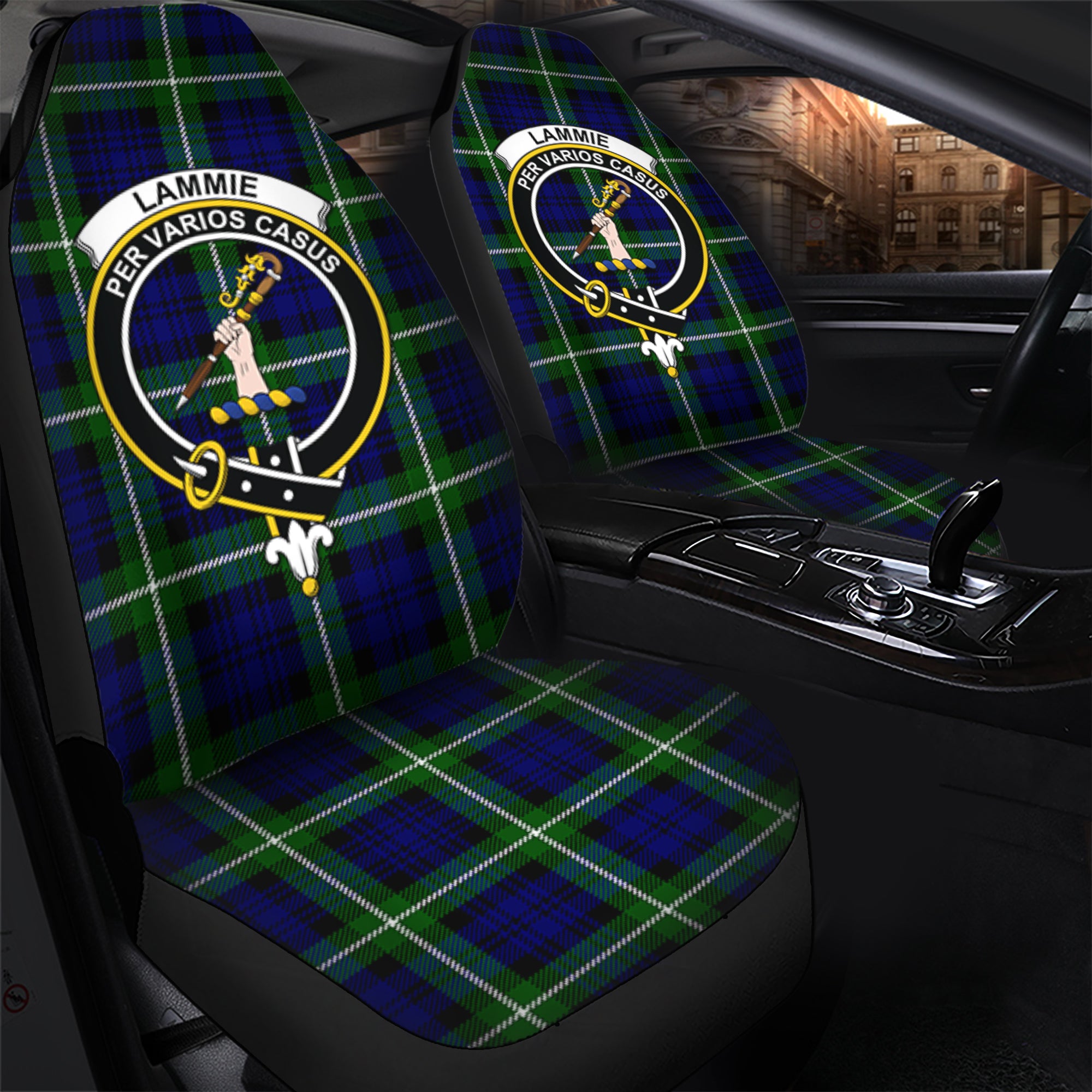 Lammie Clan Tartan Car Seat Cover, Family Crest Tartan Seat Cover TS23