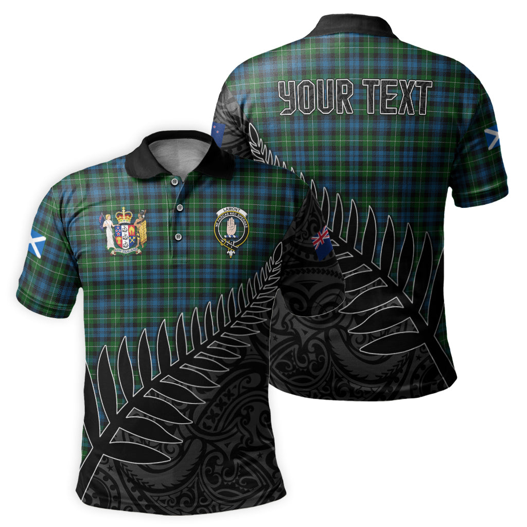 lamont-tartan-family-crest-golf-shirt-with-fern-leaves-and-coat-of-arm-of-new-zealand-personalized-your-name-scottish-tatan-polo-shirt