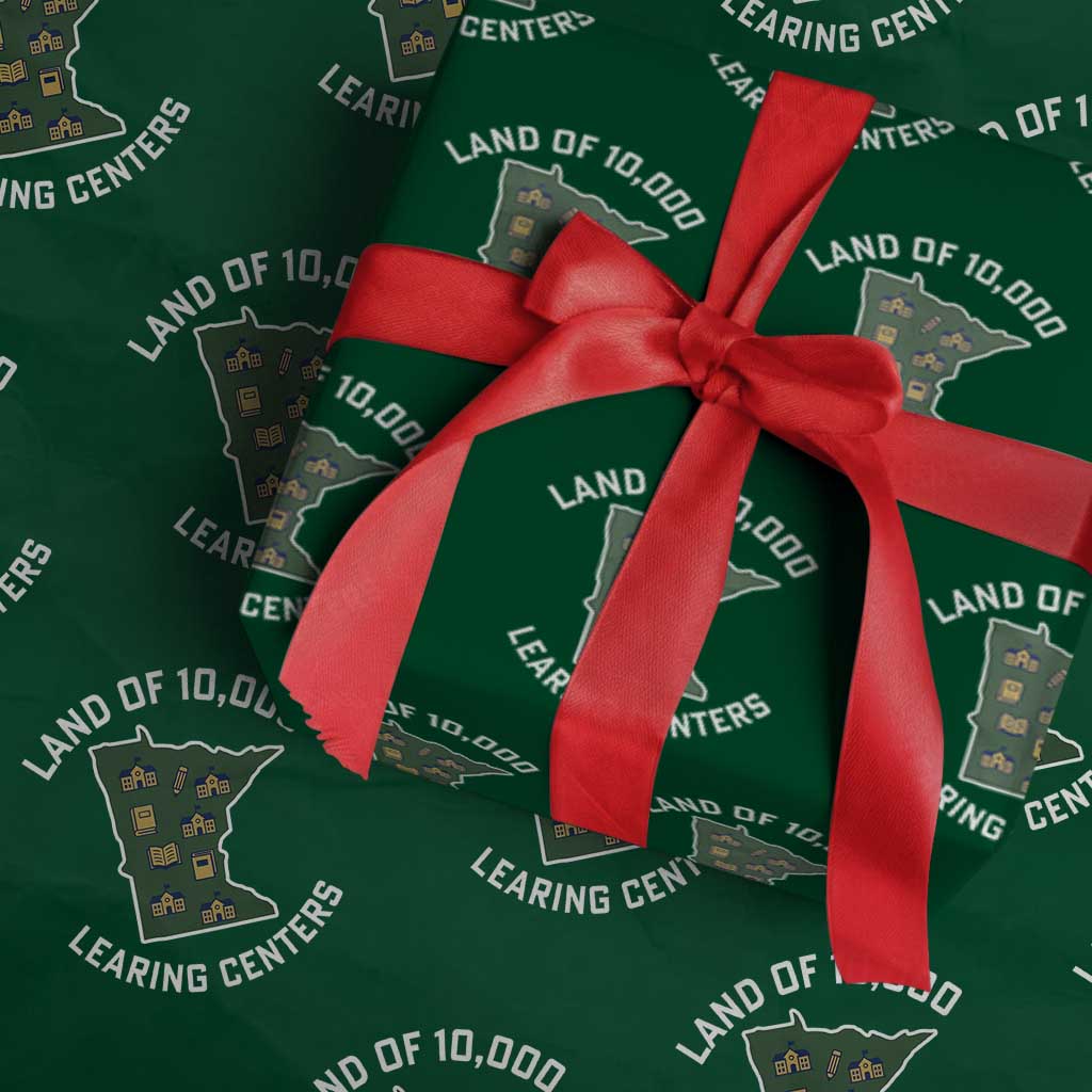 Land of 10000 Learing Centers Funny Minnesota Meme Wrapping Paper Roll Viral Education Typo Parody - Wonder Print Shop