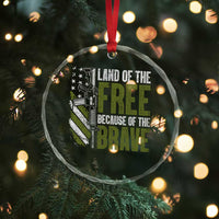 Land of the Free Because of the Brave Crystal Glass Ornament Gun American Flag - Wonder Print Shop