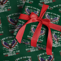Land of the Free Because of the Brave Wrapping Paper Roll American Flag Patriotic Eagle 4th of July - Wonder Print Shop