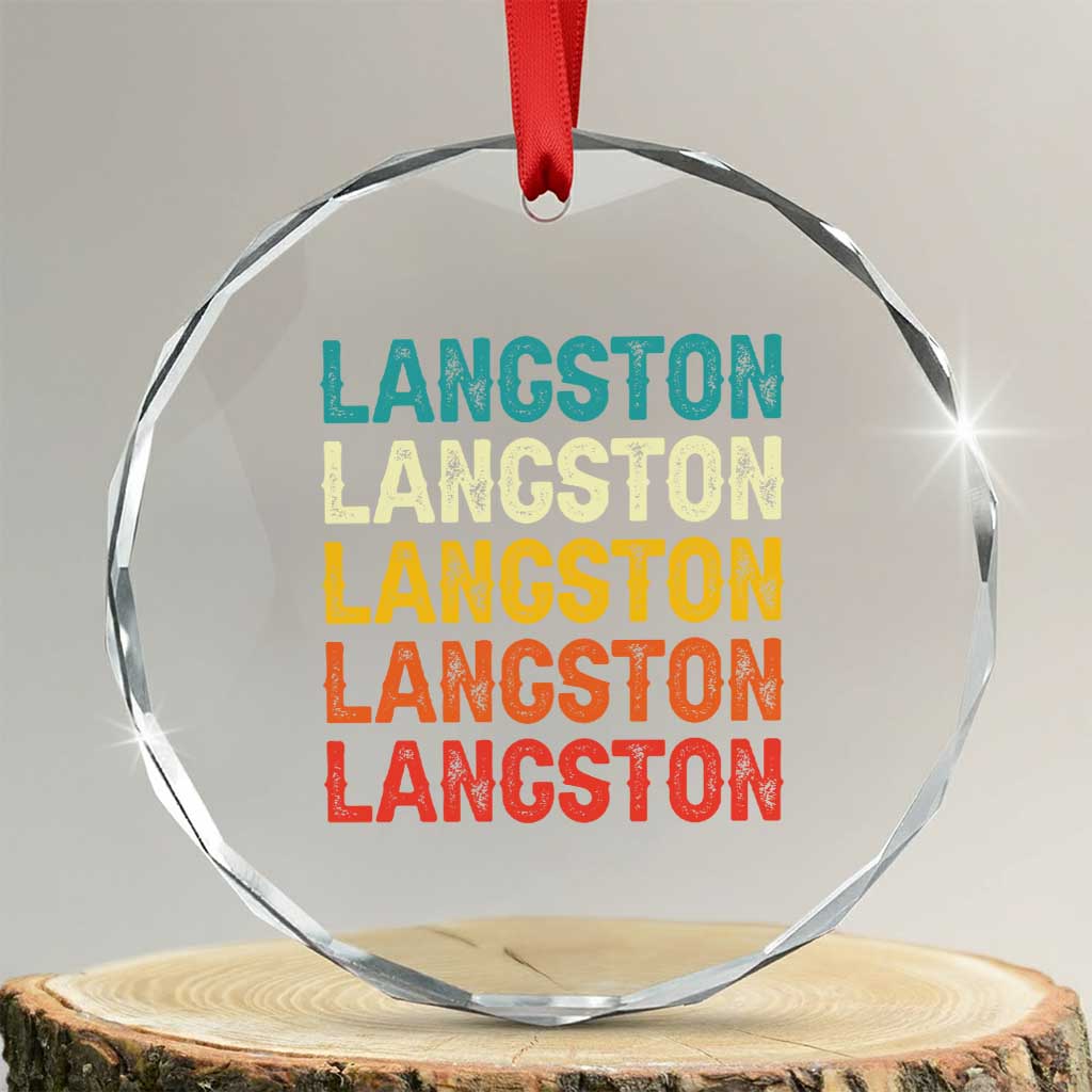 Langston Crystal Glass Ornament Oklahoma Retro Vintage City