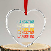 Langston Heart Crystal Glass Ornament Oklahoma Retro Vintage City