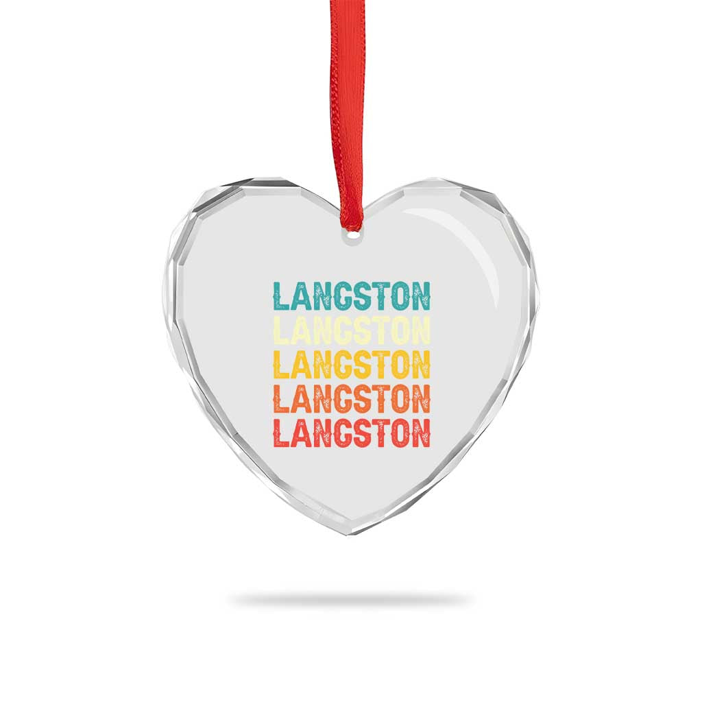 Langston Heart Crystal Glass Ornament Oklahoma Retro Vintage City