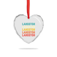Langston Heart Crystal Glass Ornament Oklahoma Retro Vintage City