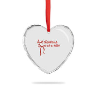 Last Christmas As A Miss Heart Crystal Glass Ornament Bride To Be Future Mrs Xmas Engaged Gift - Wonder Print Shop