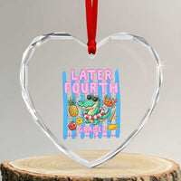 Later Fourth Grader School's Out For Summer Heart Crystal Glass Ornament Last Day Of School Later Gator Alligator