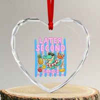 Later Second Grader School's Out For Summer Heart Crystal Glass Ornament Last Day Of School Later Gator Alligator