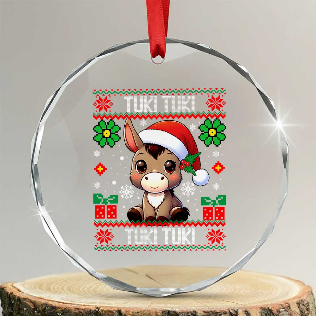 Latin American Xmas Crystal Glass Ornament Mi Burrito Mexican Donkey Latino Ugly Christmas TS02