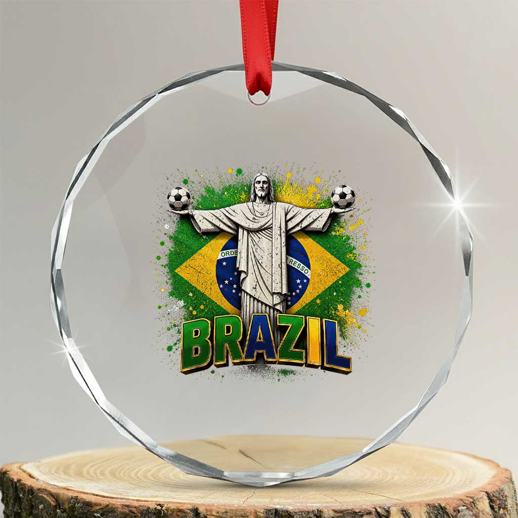 Latin Pride Christ The Redeemer Graphic Crystal Glass Ornament Brazilian Football 2026