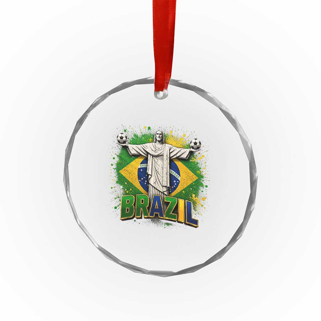 Latin Pride Christ The Redeemer Graphic Crystal Glass Ornament Brazilian Football 2026