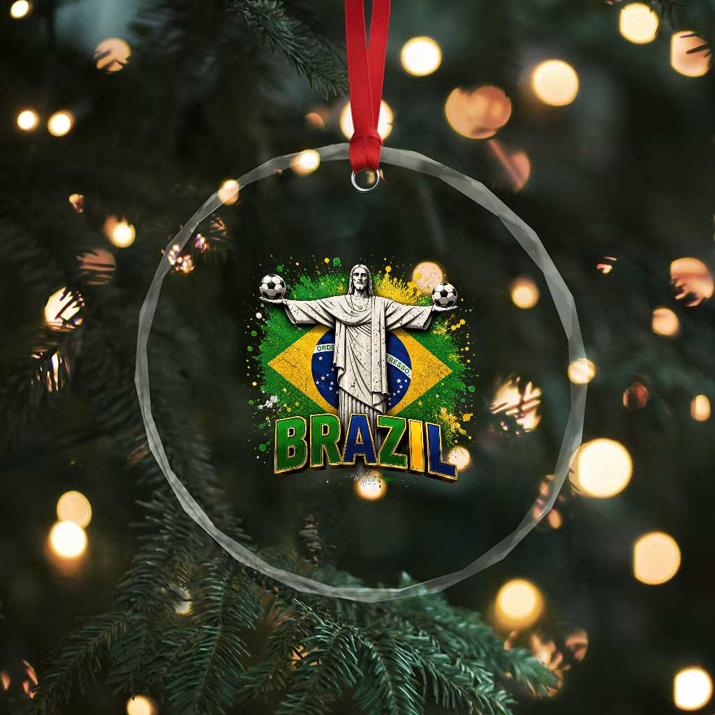 Latin Pride Christ The Redeemer Graphic Crystal Glass Ornament Brazilian Football 2026