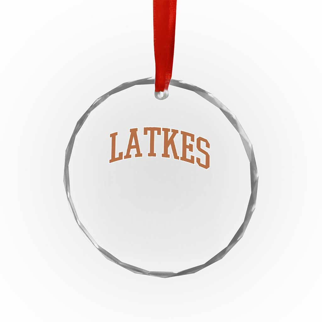Latkes Crystal Glass Ornament Funny Hanukkah Gift Jewish Holiday Food Apparel - Wonder Print Shop